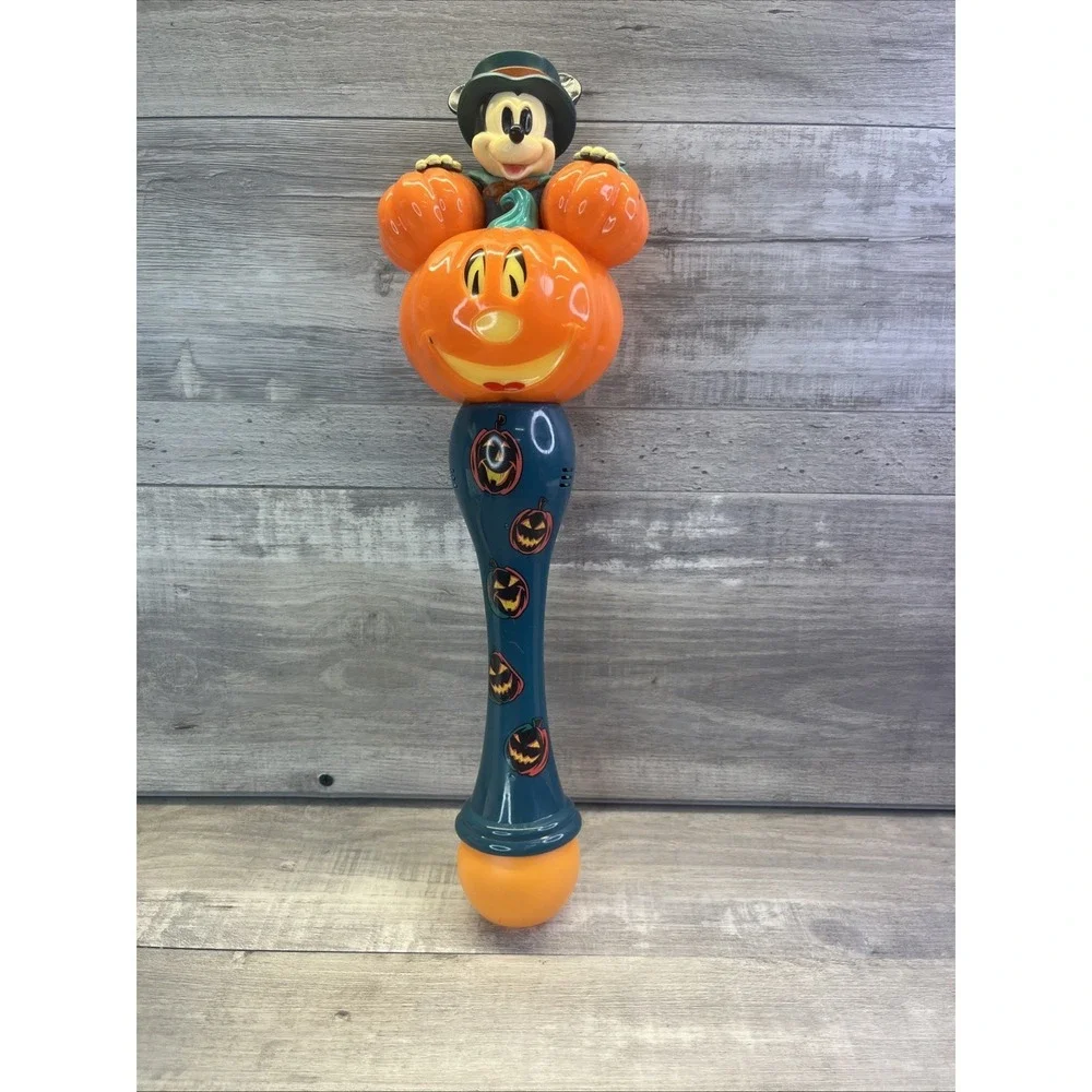 Walt Disney World Land Parks Mickey Mouse Halloween Pumpkin Light Up Bubble Wand - Picture 10 of 13